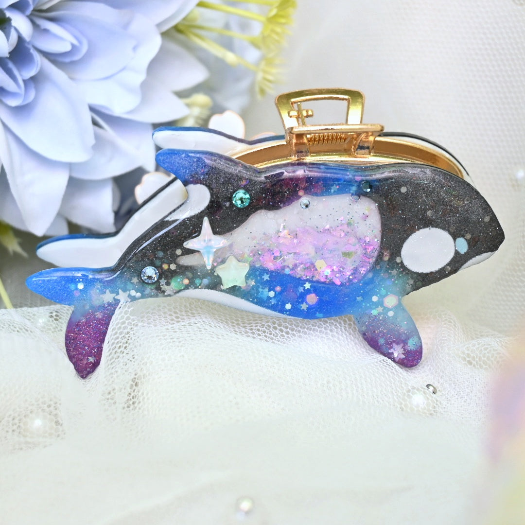 Yozakura Orca Hair Huggie (5.5cm claw) - Purple tips
