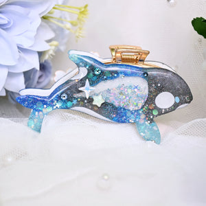 Yozakura Orca Hair Huggie (5.5cm claw) - Cyan tips