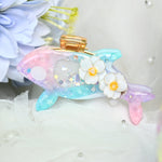 White Anemone Orca Hair Huggie (5.5cm claw) - Dancing Heart