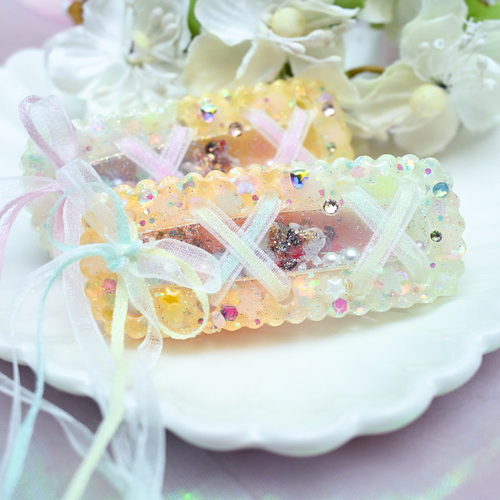 Bon Odori Hairclip Set (yellow-green/glowing)