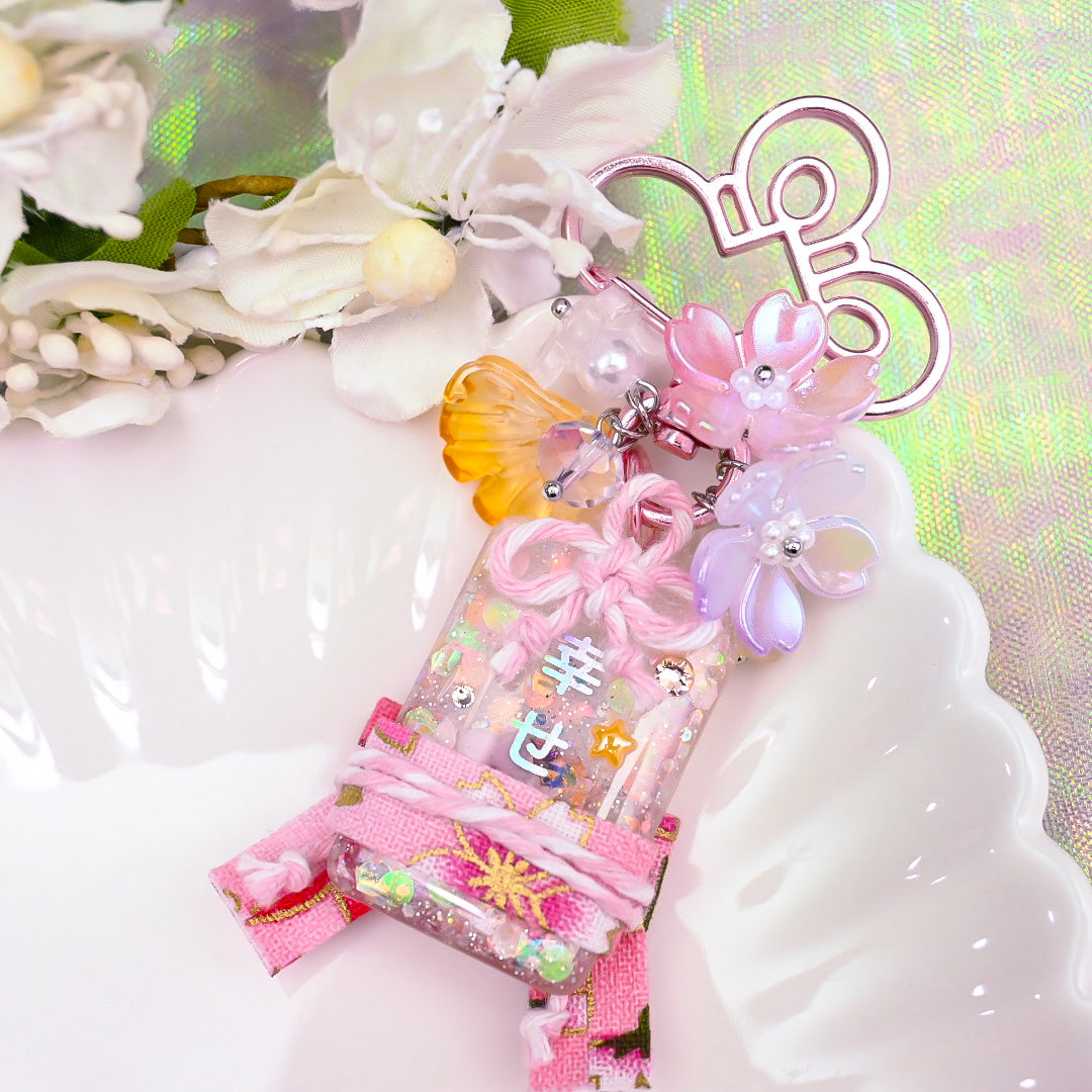 Happiness Yukata Omamori Charm (Pink)