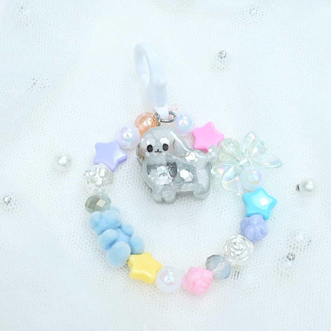 Tiny Poodle Beaded Charm