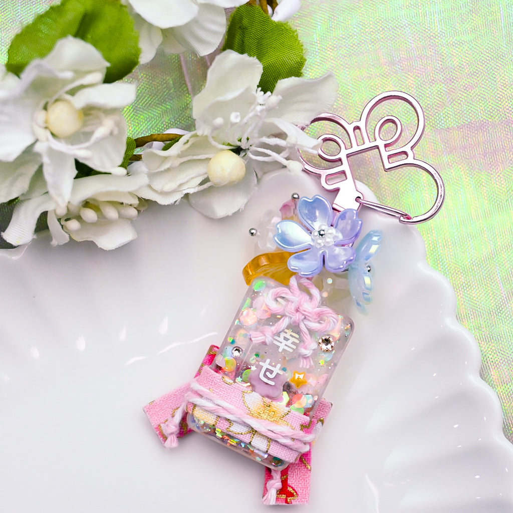Happiness Yukata Omamori Charm (Pink)