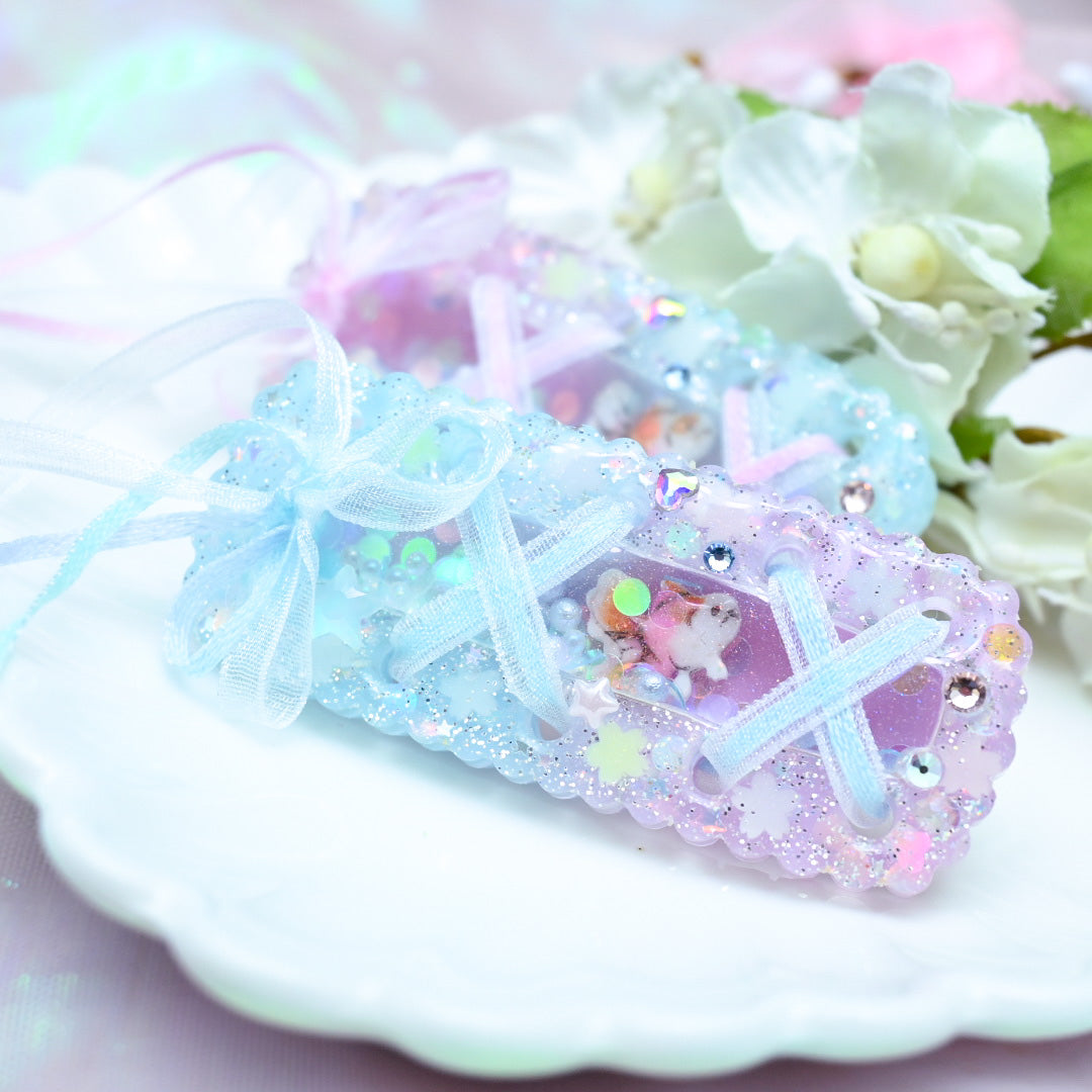 Bon Odori Hairclip Set (Blue-Purple/Non-glowing)