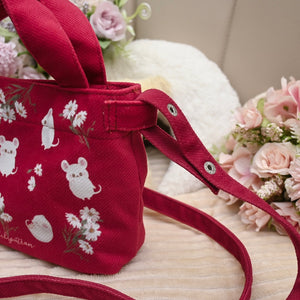 Mousie Daisies Sling Bag Lucky Red (Instock)