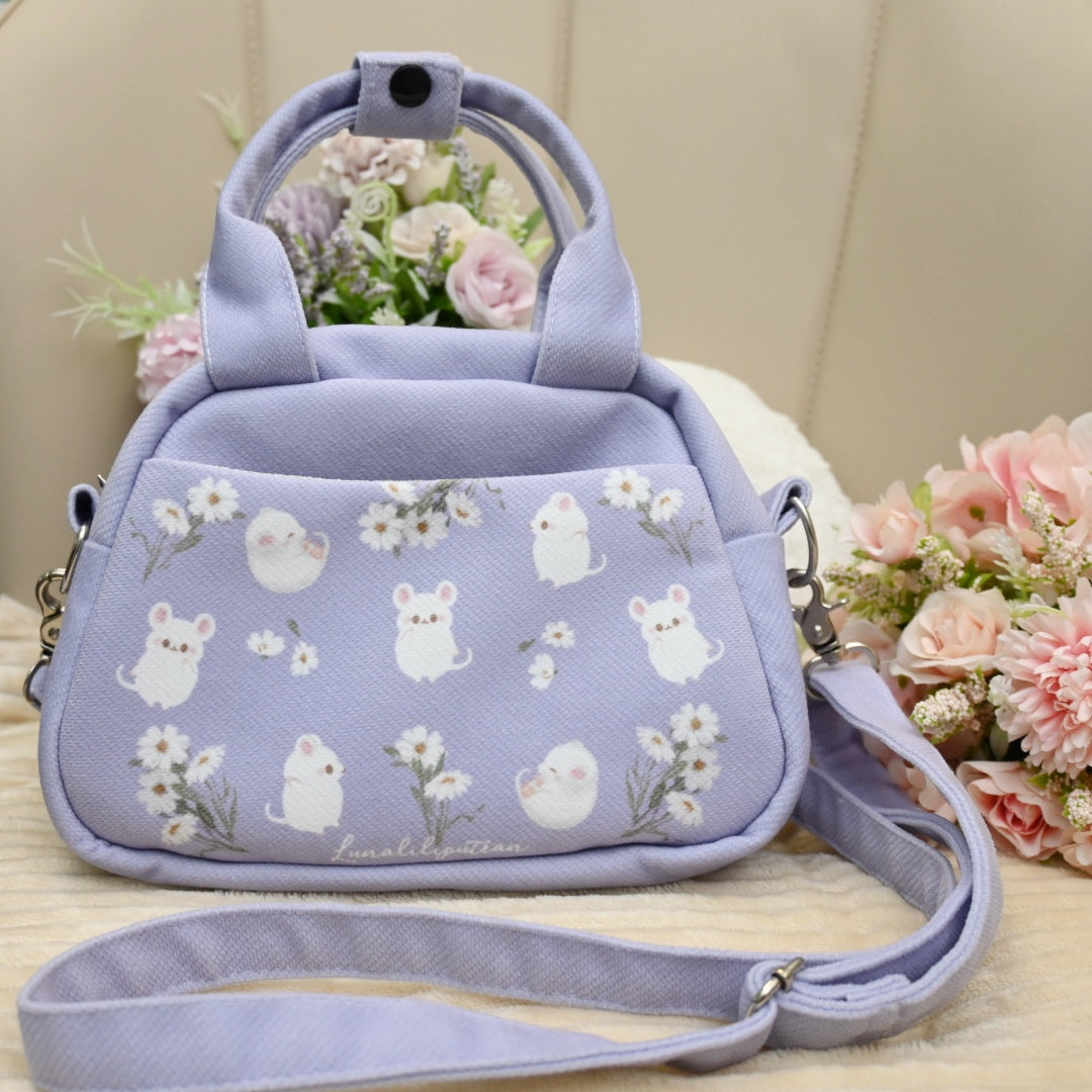 Mousie Daisies Petite Pocket Bag Lilac (Instock)