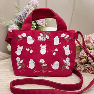 Mousie Daisies Sling Bag Lucky Red (Instock)