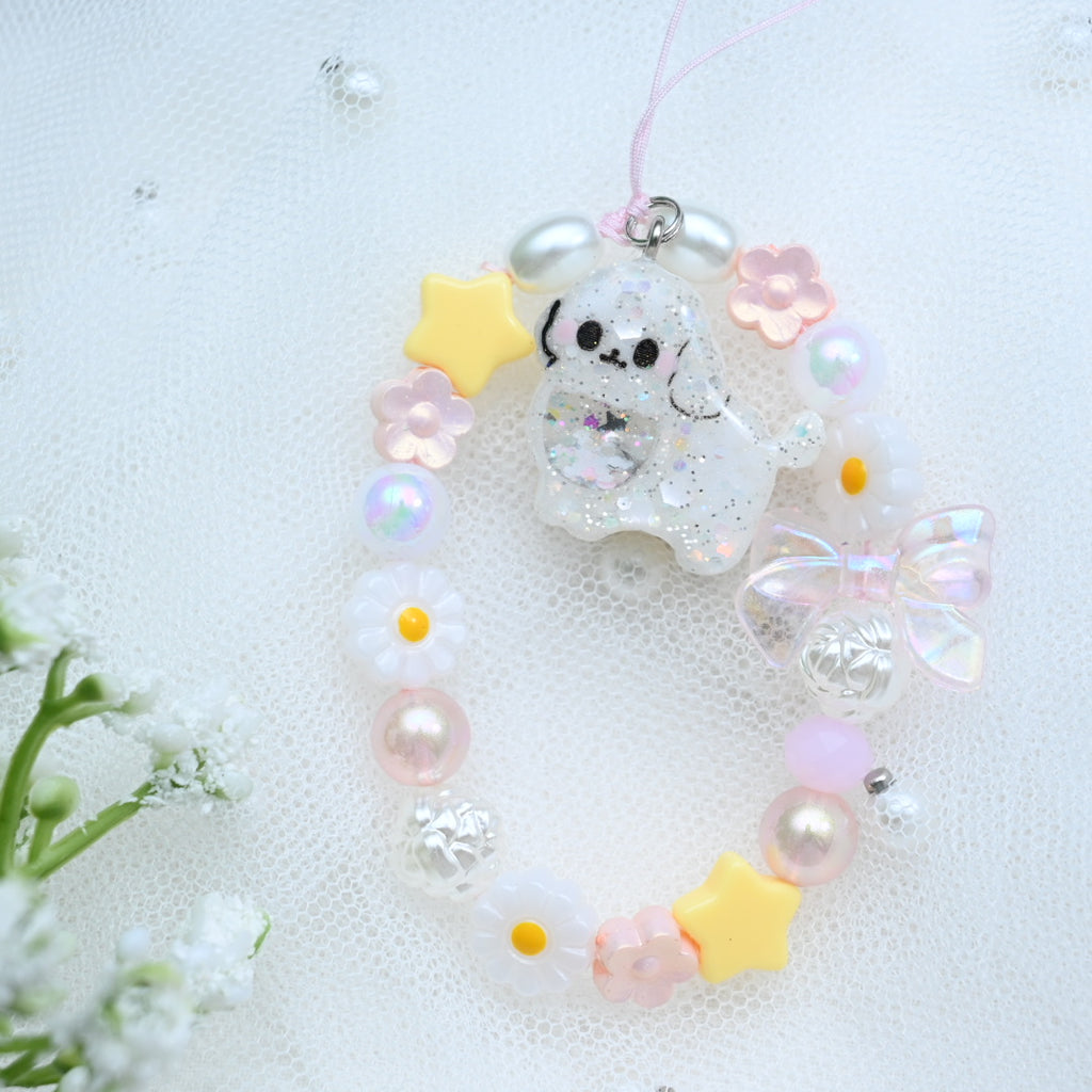 Tiny Poodle Beaded Phone Strap