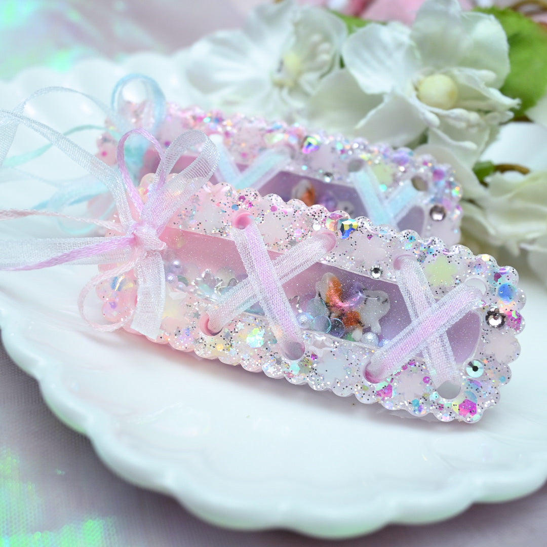 Bon Odori Hairclip Set (pink-purple/glowing)
