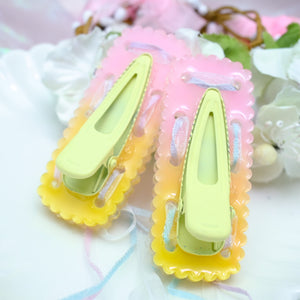 Bon Odori Hairclip Set (pink-yellow/glowing)
