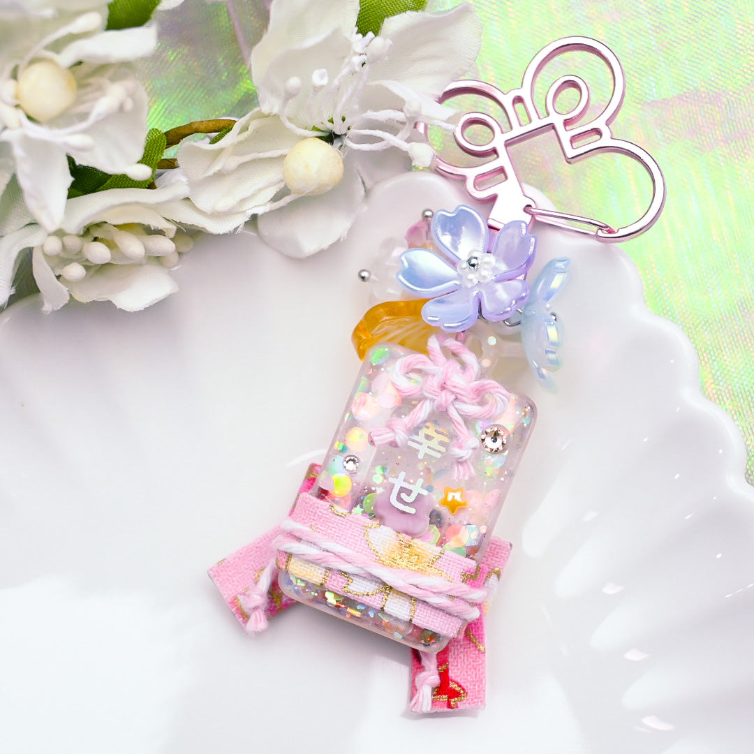 Happiness Yukata Omamori Charm (Pink)