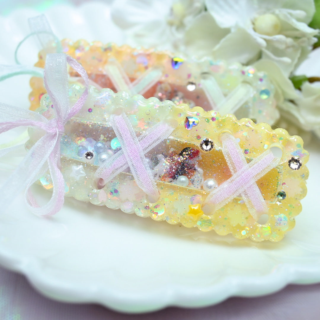 Bon Odori Hairclip Set (yellow-green/glowing)