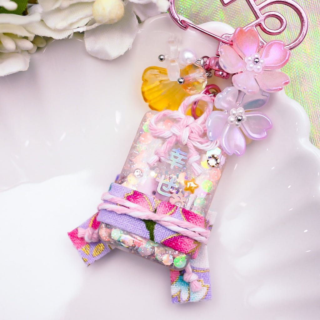 Happiness Yukata Omamori Charm (Purple)