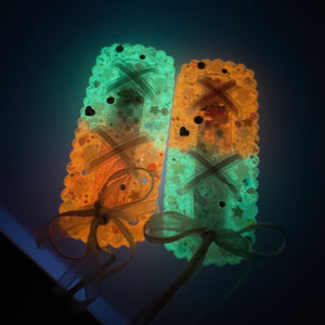 Bon Odori Hairclip Set (yellow-green/glowing)