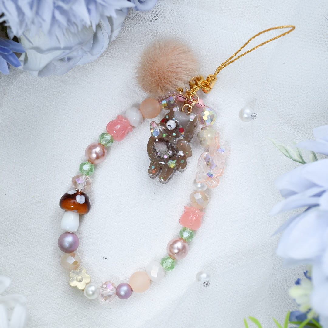 Rosy Bear Beaded Charm