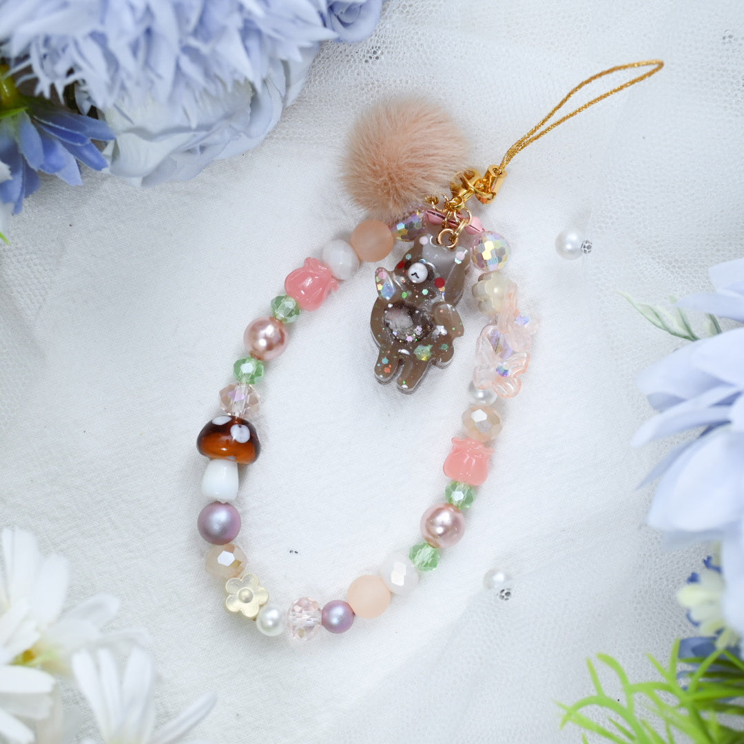 Rosy Bear Beaded Charm