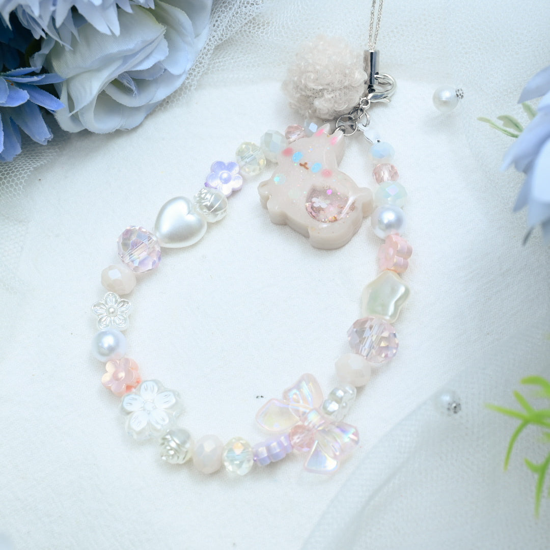 Sweet Milk Bunny Beaded Charm