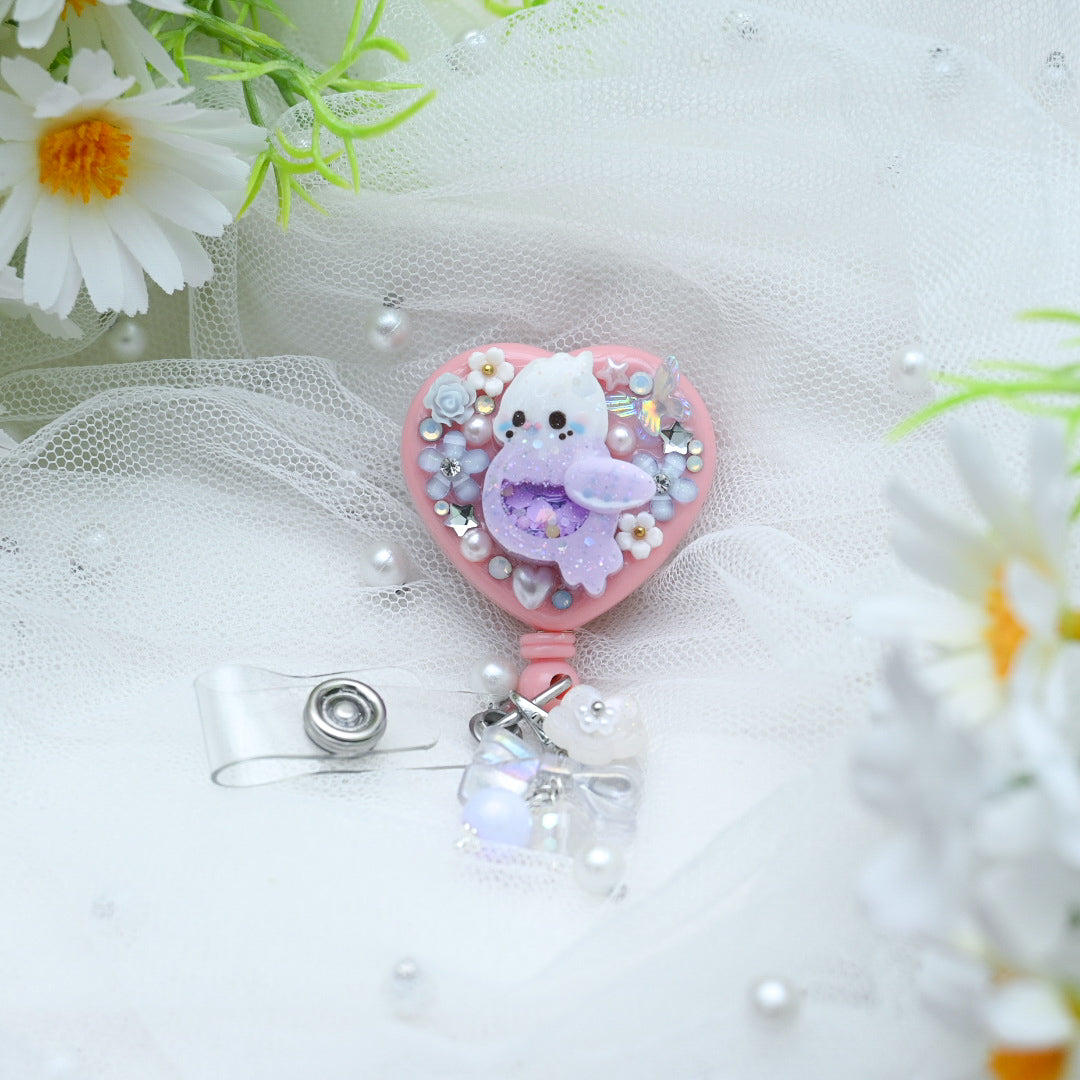 Lulla Lilac Birb Heart Badge Reel