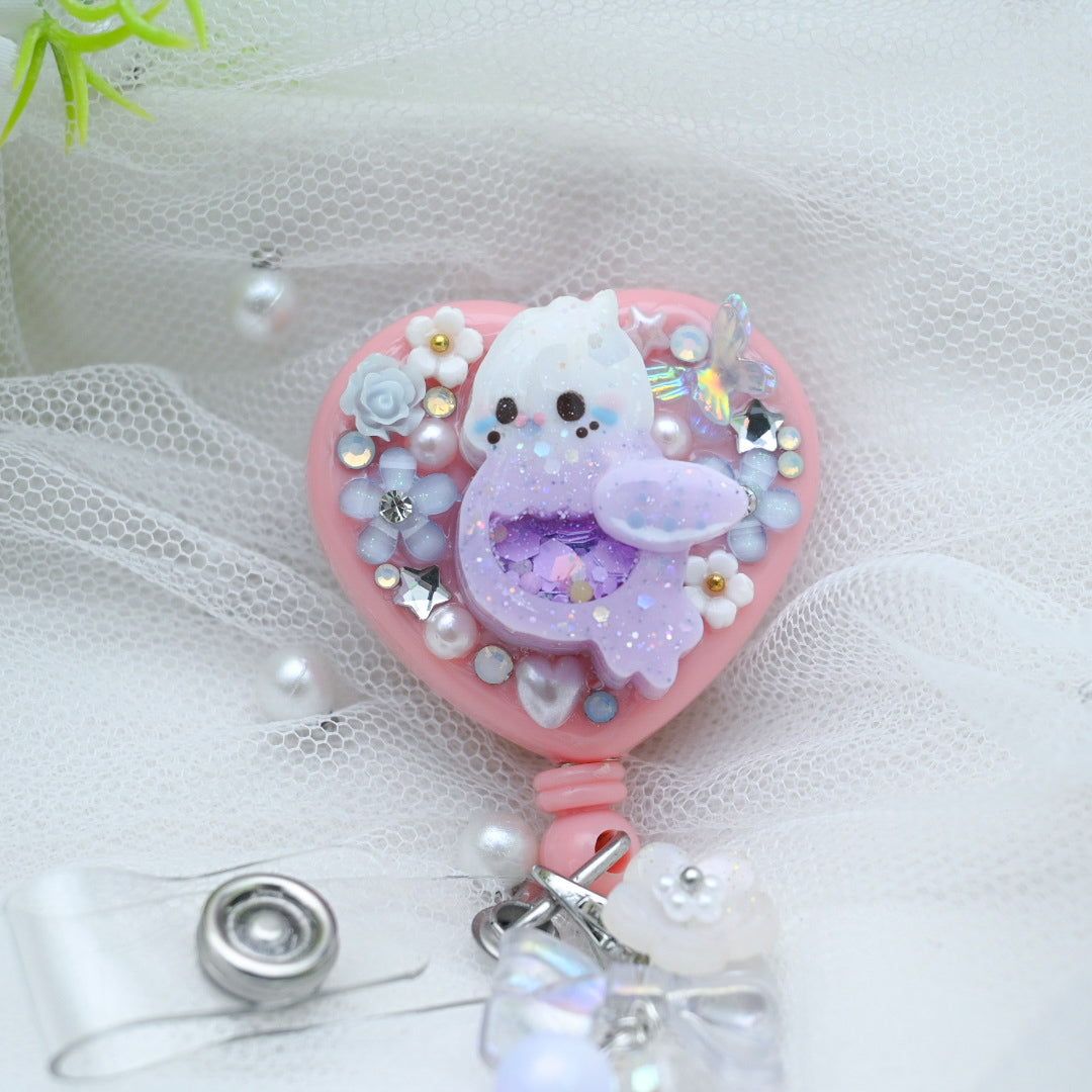 Lulla Lilac Birb Heart Badge Reel