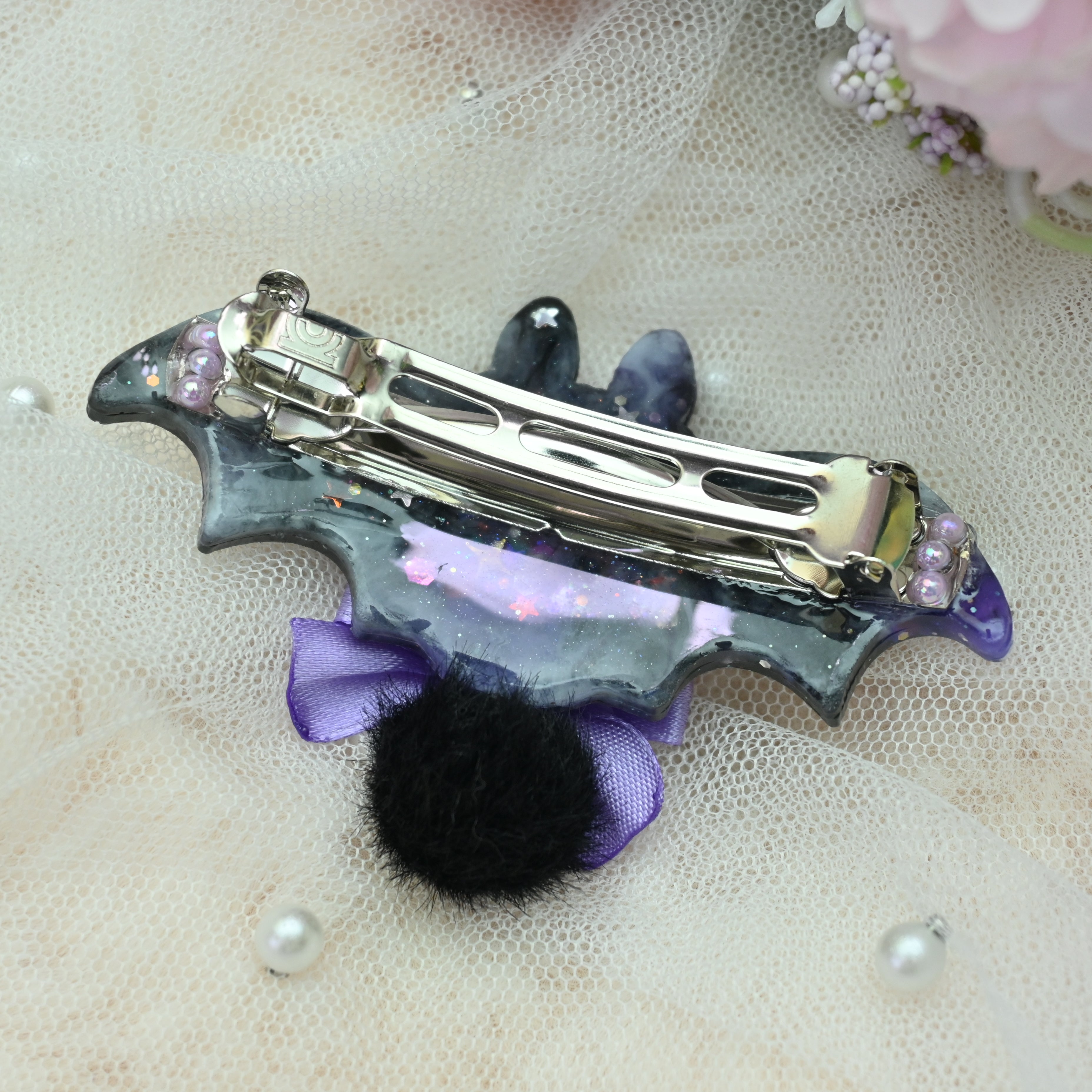 7cm Bat Barrette - Shadow