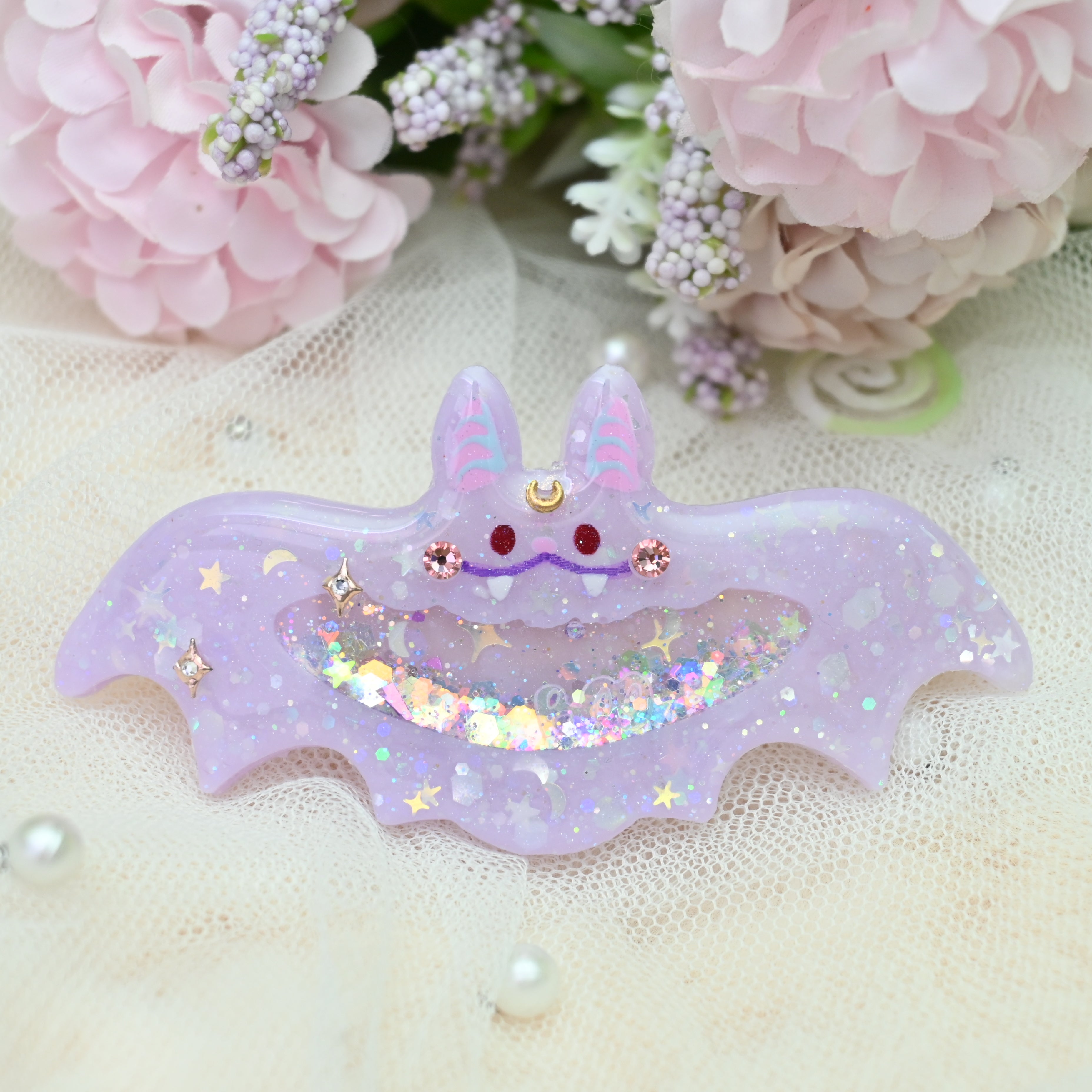 7cm Bat Barrette - Mallow