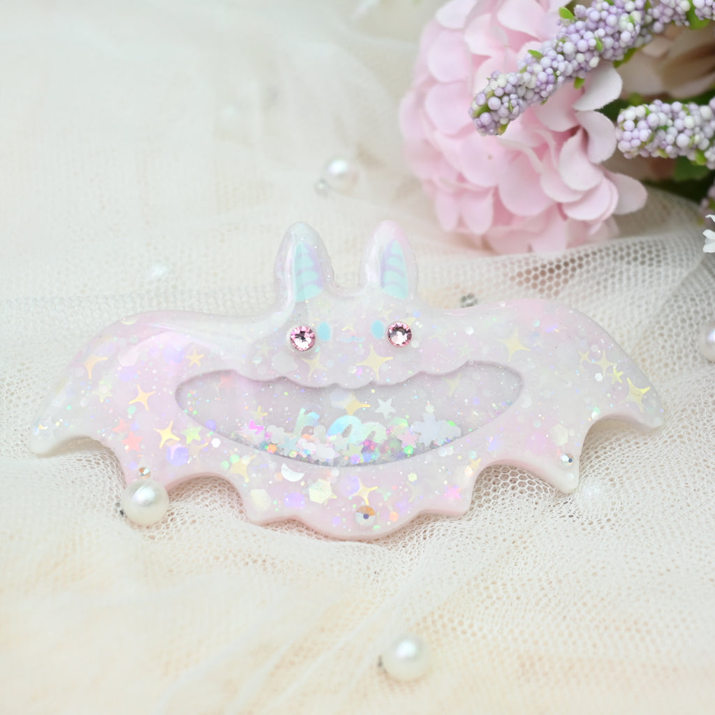 7cm Bat Barrette - Opal