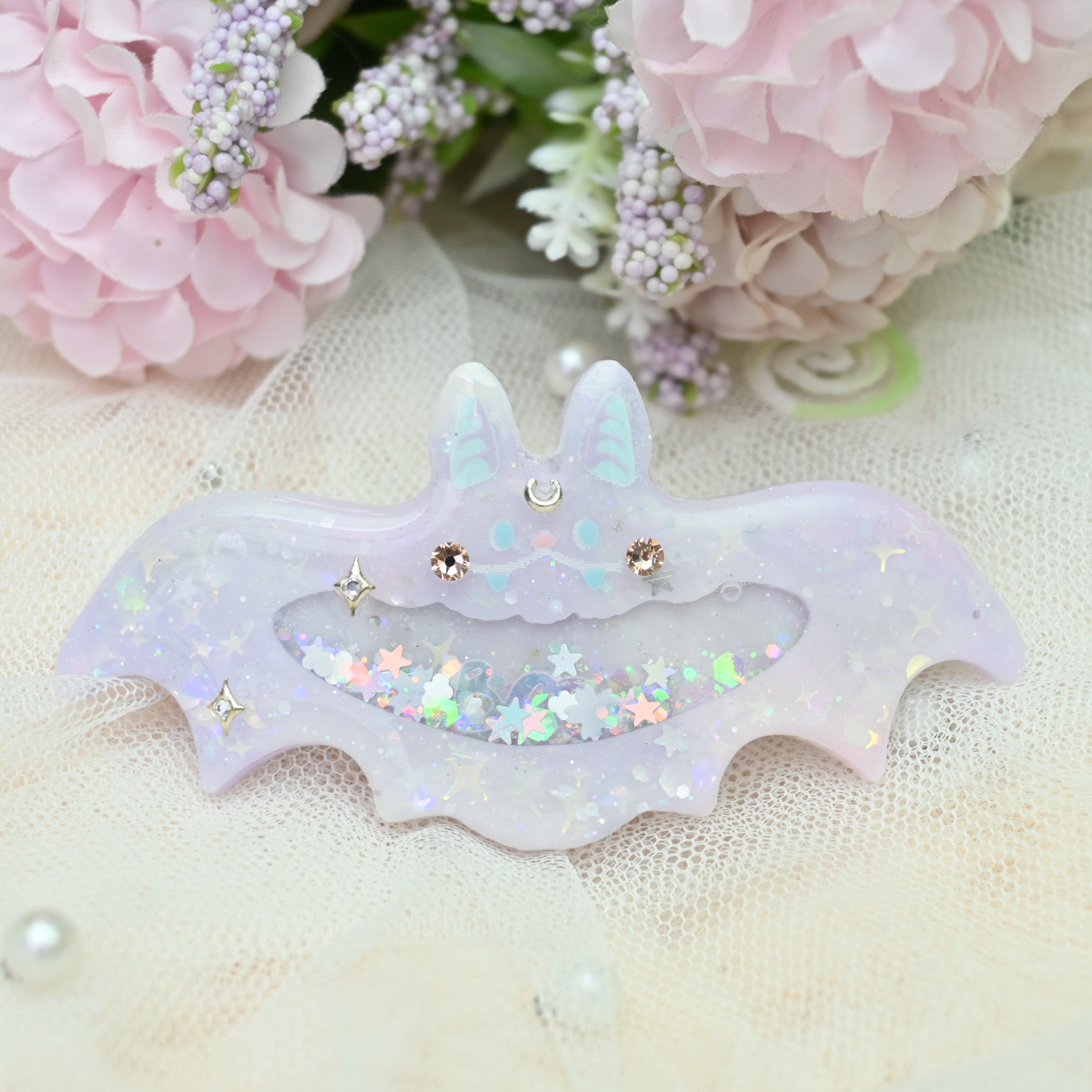 7cm Bat Barrette - Gossamer