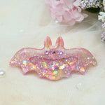6cm Bat Barrette - Raspberry