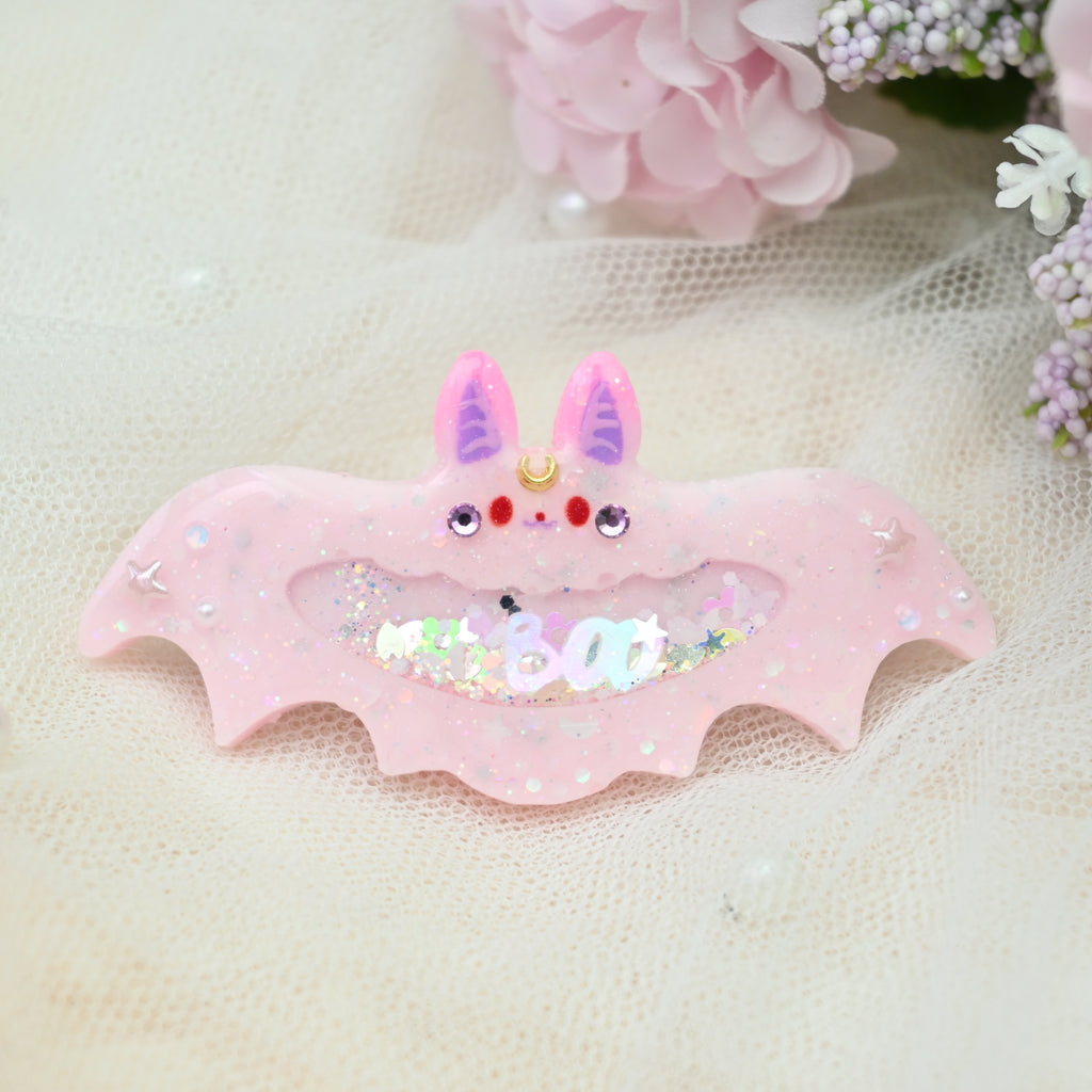 6cm Bat Barrette - Bubblegum