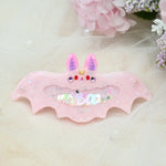 6cm Bat Barrette - Bubblegum