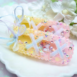 Bon Odori Hairclip Set (pink-yellow/glowing)