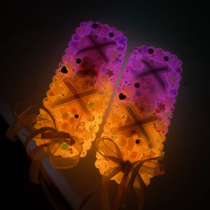Bon Odori Hairclip Set (pink-yellow/glowing)