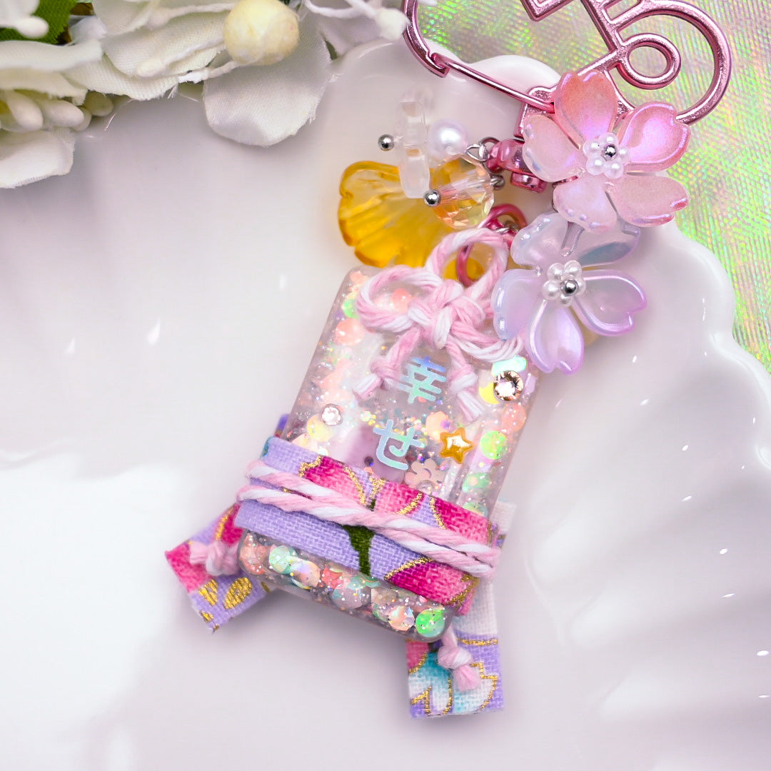 Happiness Yukata Omamori Charm (Purple)