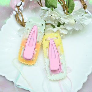 Bon Odori Hairclip Set (yellow-green/glowing)