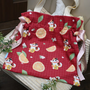 Red Maneki Ribbon Tote Bag (Instock)