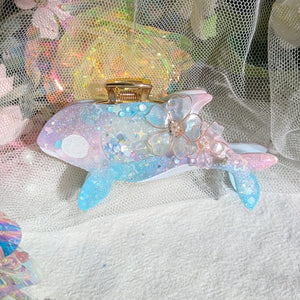 Glass Sakura Orca Hair Huggie (5.5cm claw) - Dancing Heart
