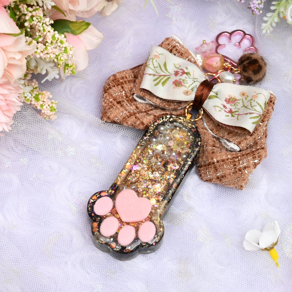 Chonky Paw Charm with Fuzzy Toe Beans - Tortoiseshell