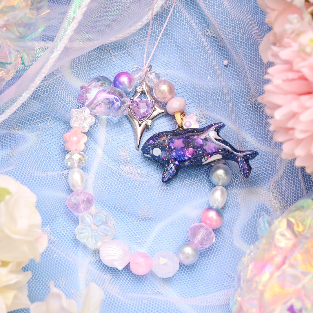 Purple Mist Orca Phone Charm
