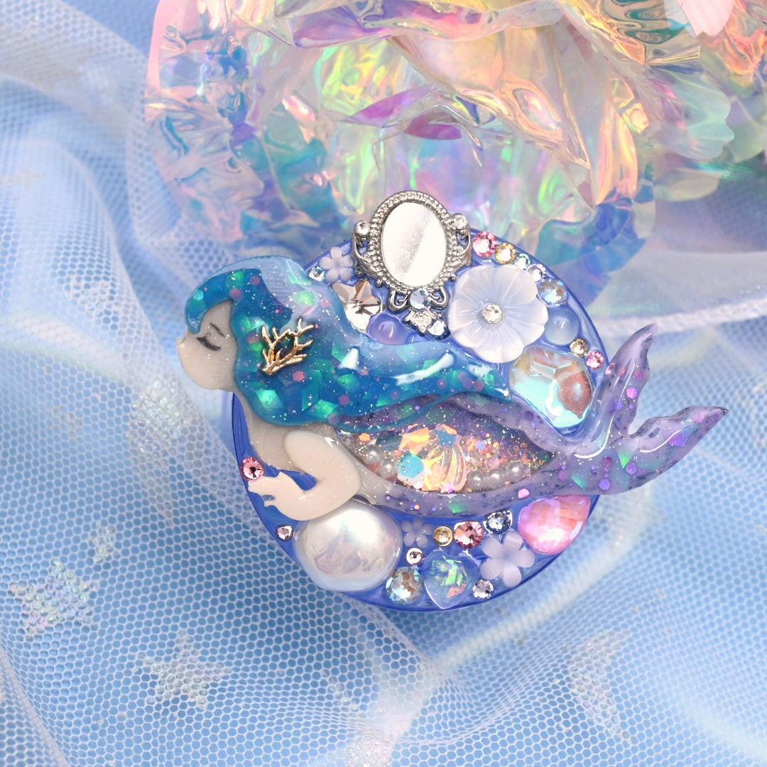 Mirror Mirror Mermaid Phone Grip - blue