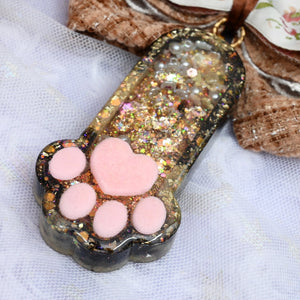 Chonky Paw Charm with Fuzzy Toe Beans - Tortoiseshell