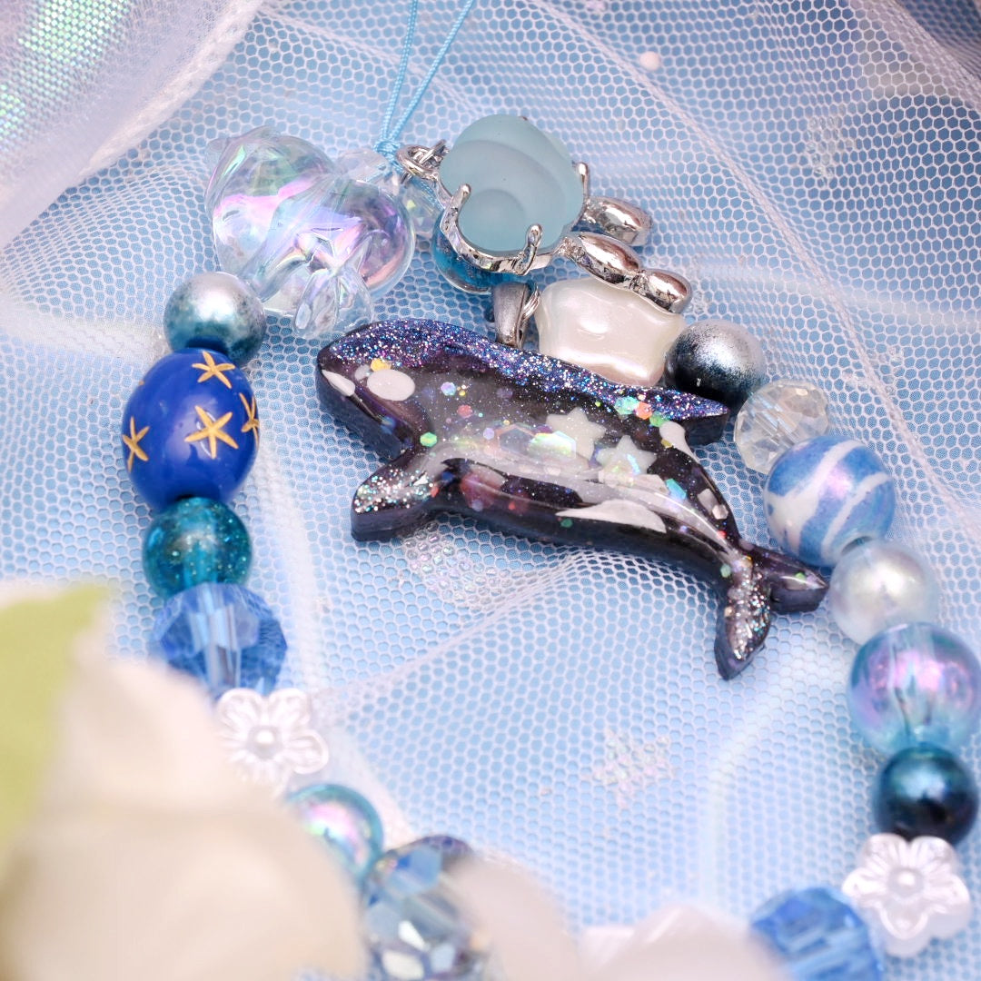 Rain Cloud Orca Phone Charm