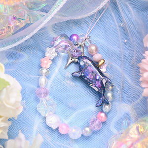 Pink Bubble Orca Phone Charm