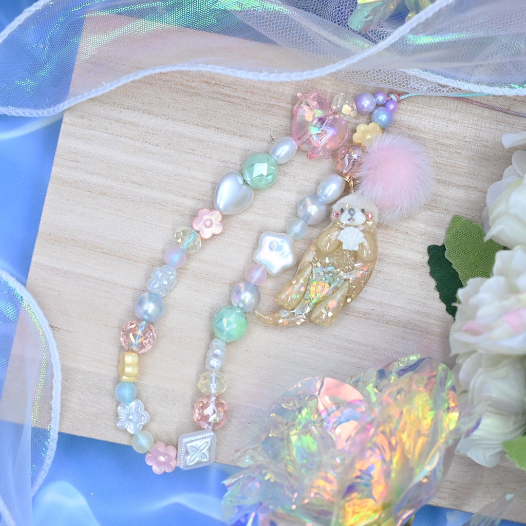 Rainbow Sparkle Otter Long Phone Strap