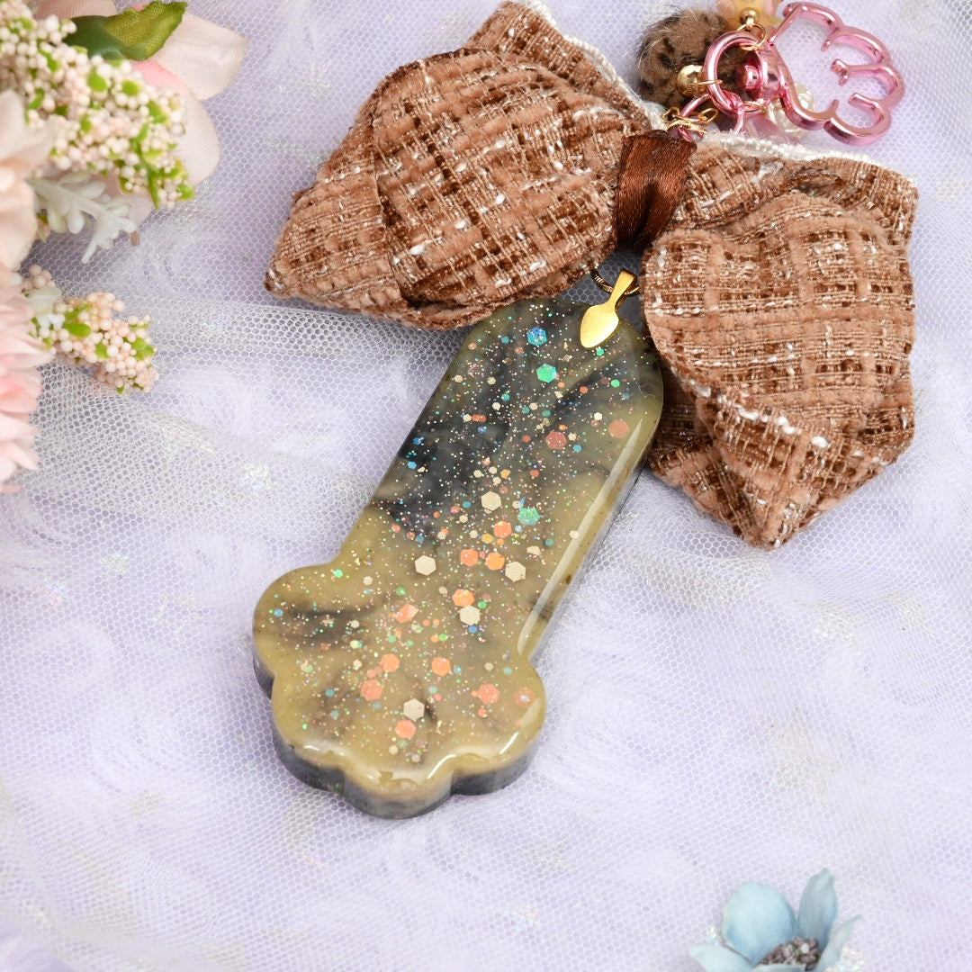 Chonky Paw Charm with Fuzzy Toe Beans - Tortoiseshell