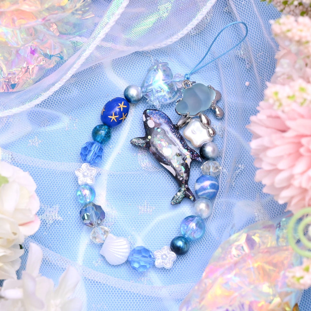 Rain Cloud Orca Phone Charm