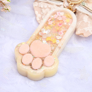 Chonky Paw Charm with Fuzzy Toe Beans - Cream
