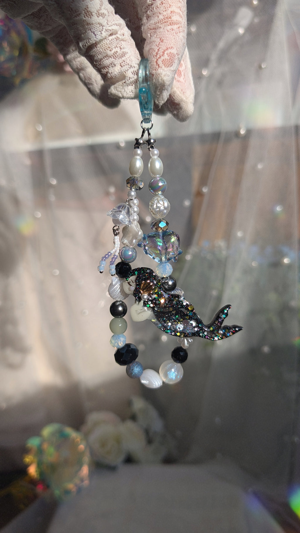Raven Mermaid Charm