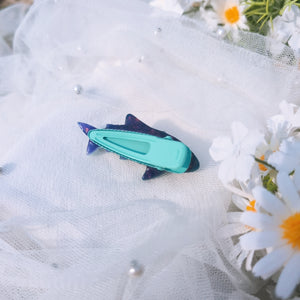 Baby Teal Shark Hairclip (5cm, Wireart)