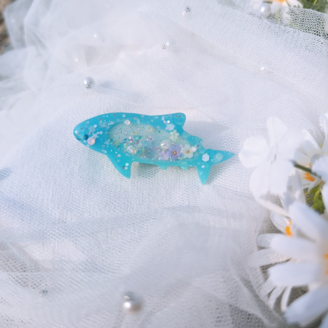 Baby Blue Shark Hairclip (5cm, Standard)