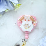 Blossoms Lop Bunny Heart Badge Reel